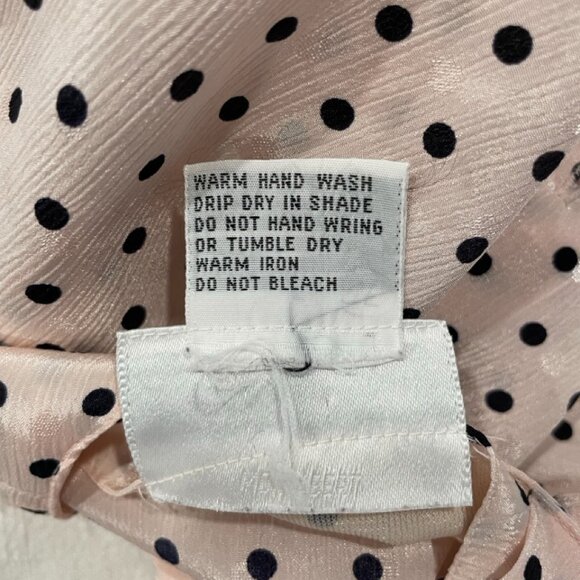 Vintage Evan Picone Petites Polka Dot Blouse with Button-Bown Back - Picture 9 of 9